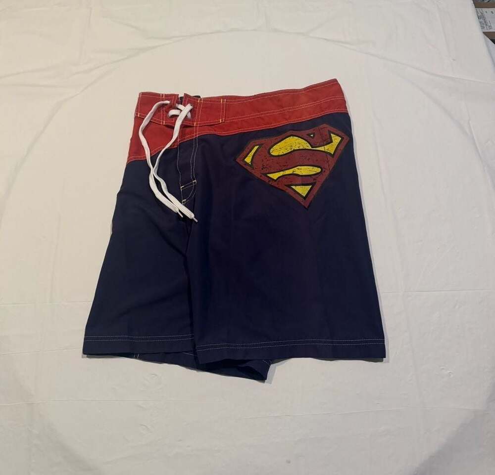 DC Comics Superman Board Shorts Size 32 Swim Shorts Trunks